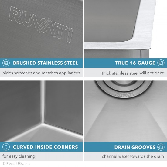 Ruvati Forma Pro 23 x 18 inch Undermount Laundry Sink - Stainless Steel