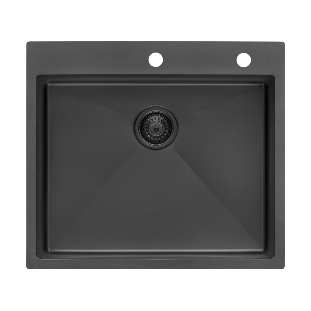 Ruvati Terraza 25 x 22 inch Topmount Kitchen Sink - Gunmetal Matte Black