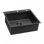 Ruvati Terraza 25 x 22 inch Topmount Kitchen Sink - Gunmetal Matte Black