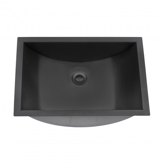 Ruvati Ariaso 18 x 13 inch Undermount Bathroom Sink - Gunmetal Matte Black