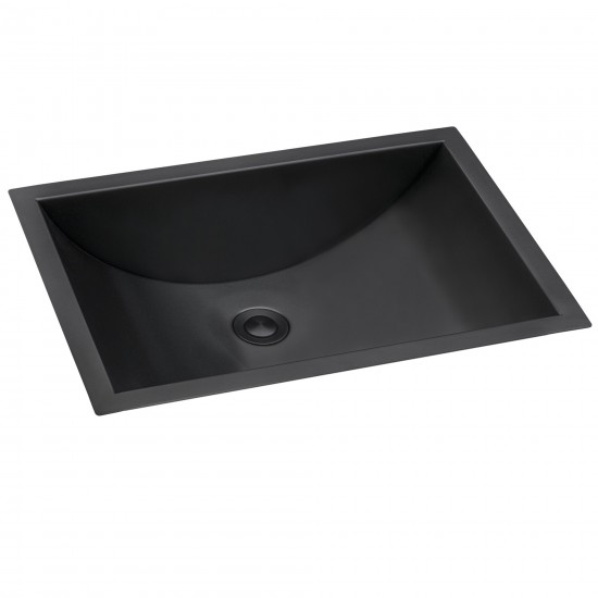 Ruvati Ariaso 20 x 14 inch Undermount Bathroom Sink - Gunmetal Matte Black