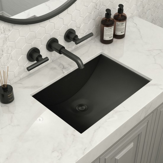 Ruvati Ariaso 20 x 14 inch Undermount Bathroom Sink - Gunmetal Matte Black