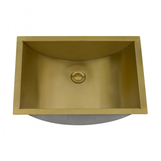 Ruvati Ariaso 20 x 14 inch Undermount Bathroom Sink - Brushed Gold Brass Tone