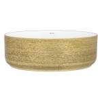 Ruvati Pietra 14 x 14 inch Porcelain Bathroom Sink - Gold / White