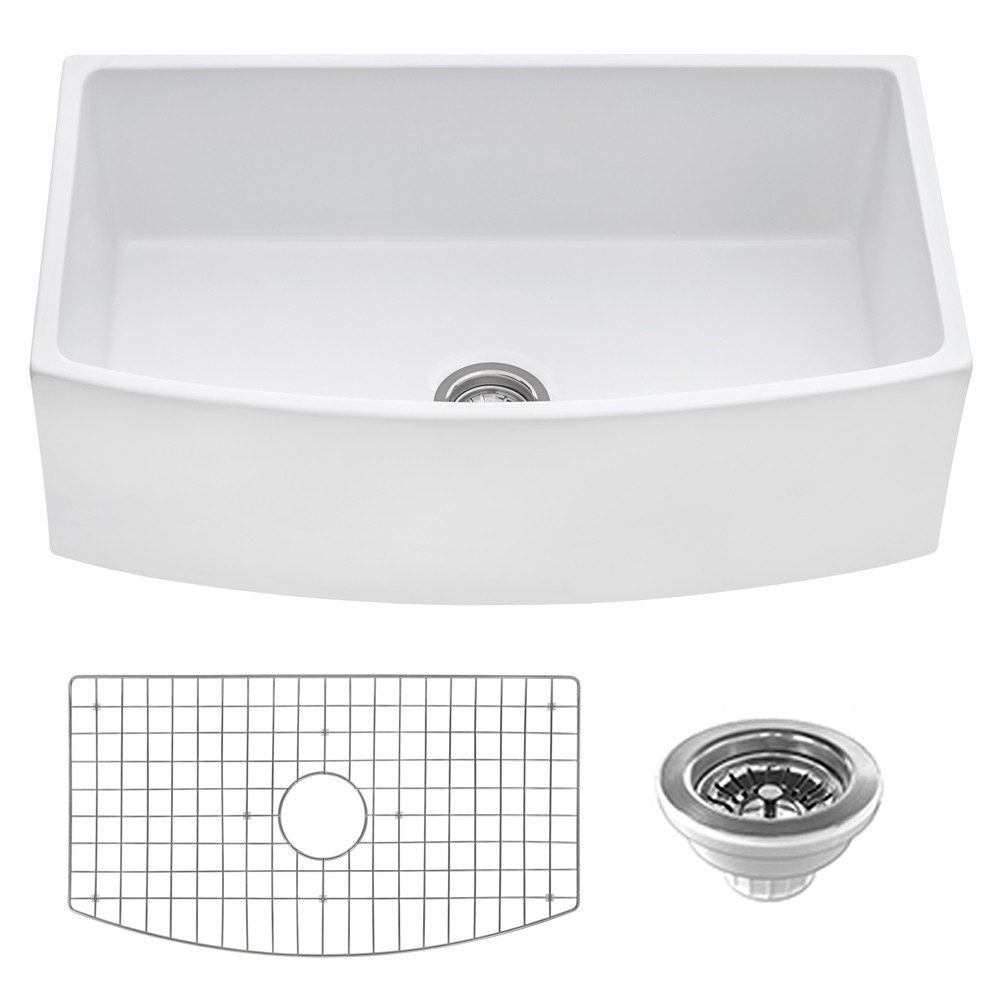 Ruvati Fiamma 33 x 20 inch Farmhouse Kitchen Sink - White