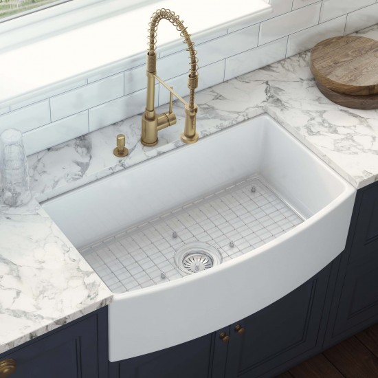 Ruvati Fiamma 33 x 20 inch Farmhouse Kitchen Sink - White