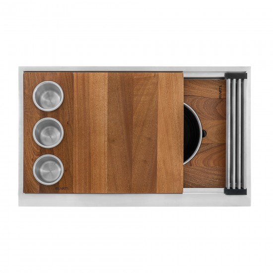 Ruvati Dual-Tier 36 x 19 inch Undermount Stainless Steel Kitchen Sink