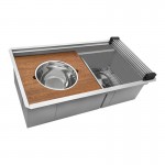 Ruvati Dual Tier 39 x 19 inch Double Bowl Stainless Steel Kitchen Sink