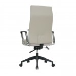 LeisureMod Hilton Modern High-Back Leather Office Chair, Tan