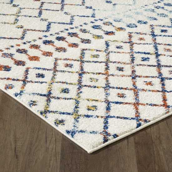 Totti Grid Cream/Multicolor 5x7 Geometric Rug