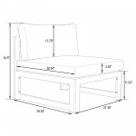 LeisureMod Chelsea Patio Sectional & Fire Pit Table & Cushions, Blue