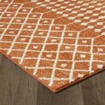 Totti Grid Orange/Cream 2x8 Geometric Rug