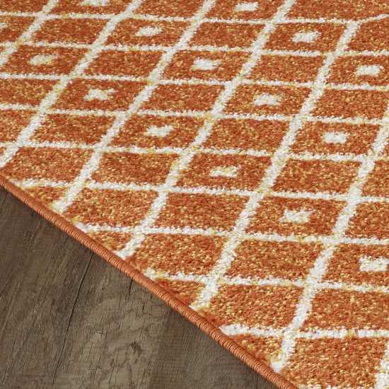 Totti Grid Orange/Cream 3x5 Geometric Rug