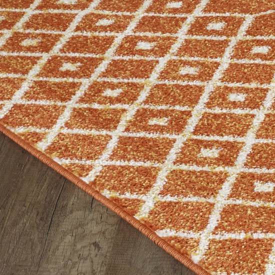 Totti Grid Orange/Cream 5x7 Geometric Rug