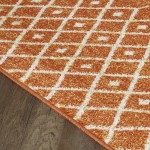 Totti Grid Orange/Cream 9x12 Geometric Rug