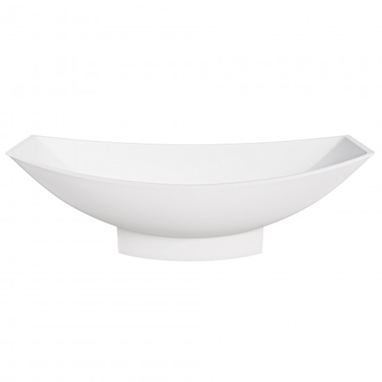 White Matte 71" Solid Surface Resin Free Standing Hammock Style Bathtub