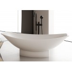 White Matte 71" Solid Surface Resin Free Standing Hammock Style Bathtub