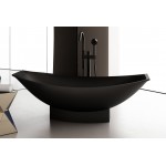 AB9991BM Black Matte 71" Solid Surface Resin Free Standing Hammock Style Bathtub