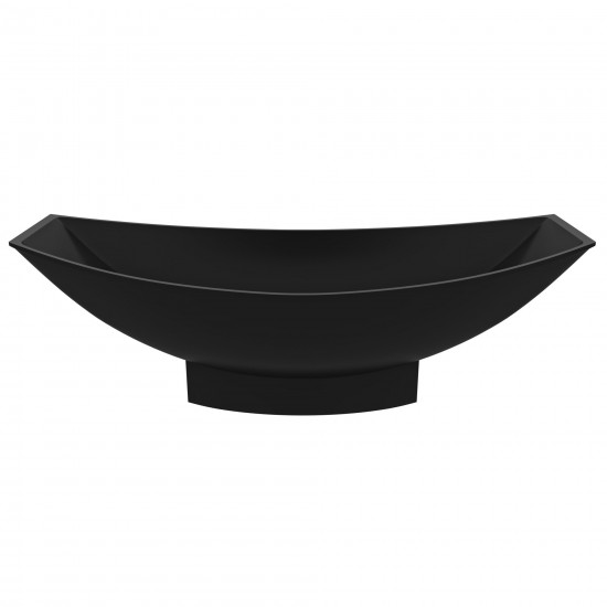 AB9991BM Black Matte 71" Solid Surface Resin Free Standing Hammock Style Bathtub