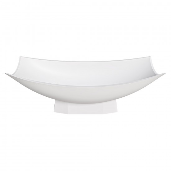 AB9992 White Matte 71" Solid Surface Resin Free Standing Hammock Style Bathtub