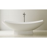 AB9992 White Matte 71" Solid Surface Resin Free Standing Hammock Style Bathtub