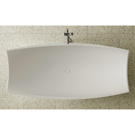 AB9992 White Matte 71" Solid Surface Resin Free Standing Hammock Style Bathtub
