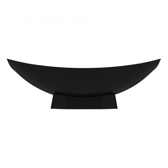 Black Matte 71" Solid Surface Resin Free Standing Hammock Style Bathtub