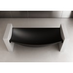 Black Matte 71" Solid Surface Resin Suspended Wall Mounted Hammock Bathtub