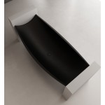 Black Matte 71" Solid Surface Resin Suspended Wall Mounted Hammock Bathtub