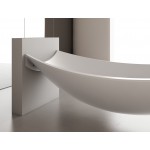 White Matte 71" Solid Surface Resin Suspended Wall Mounted Hammock Bathtub
