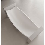 White Matte 71" Solid Surface Resin Suspended Wall Mounted Hammock Bathtub
