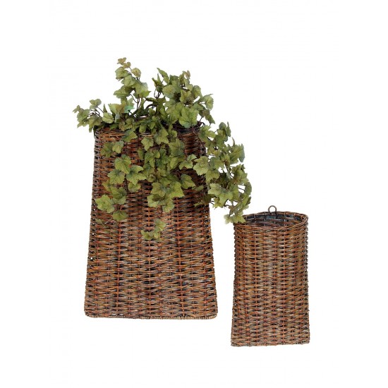 Baskets (Set Of 2) 12"H, 18"H Rattan