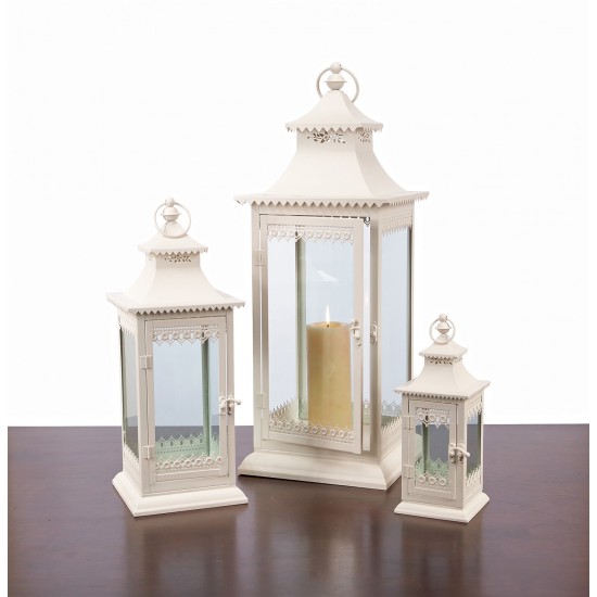 Lantern (Set Of 3) 12"H, 19"H, 27.5"H Metal/Glass