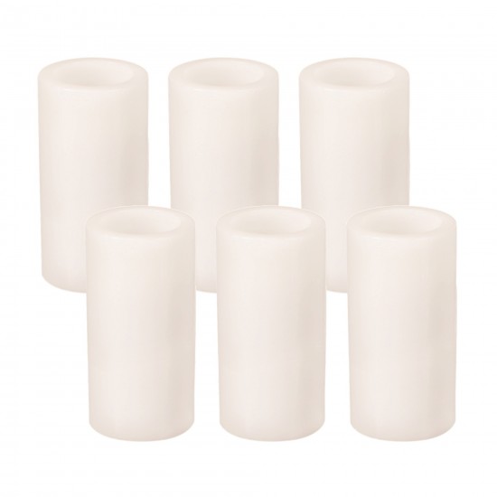 Led Wax Pillar Candle (Set Of 6 ) 3"Dx6"H Wax/Plastic - 2 C Batteries Not Incld.