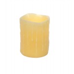 Led Wax Dripping Pillar Candle (Set Of 3) 4"Dx5"H Wax/Plastic