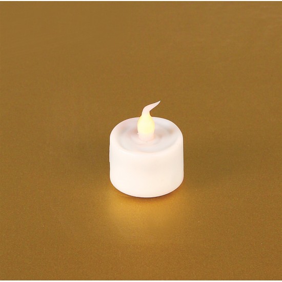 Led Flickering Tea Light W/6 Hr Timer (Set Of 12) 1"H Plastic