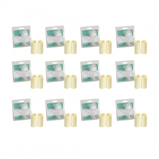 Led Mini Pillar Candle W/Timer (Set Of 12) 1.25"Dx3"H Wax/Plastic