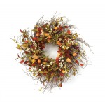 Cape Gooseberry Wreath 20"D Twig/Fabric