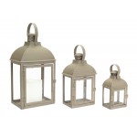 Lantern (Set Of 3) 7.5"H, 10.5"H, 14"H Iron/Glass