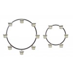 Wall Mount Votive Candle Holders (Set Of 2) 18"D, 12"D Metal/Glass