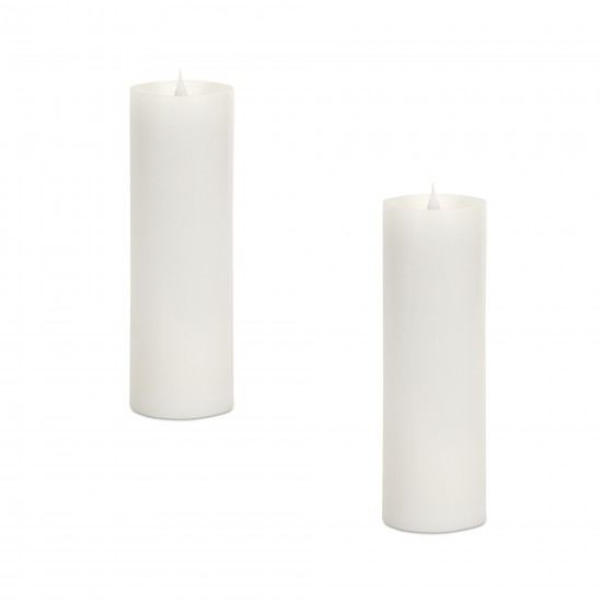Simplux Led Pillar Candle W/Moving Flame (Set Of 2) 3"D x 9"H