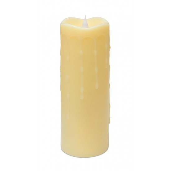 Simplux Led Dripping Candle W/Moving Flame (Set Of 2) 3"D x 9"H, Beige