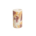 Simplux Led Mosaic Candle W/ Moving Flame (Set Of 2) 3"Dx6"H Glass/Plastic