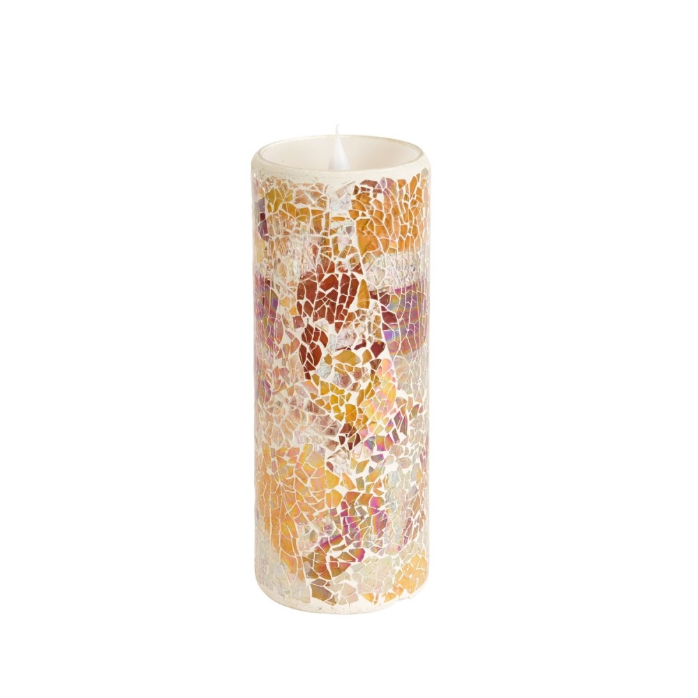 Simplux Led Mosaic Candle W/ Moving Flame (Set Of 2) 3"Dx8"H Glass/Plastic Simplux Led Mosaic Candle W/ Moving Flame (Set Of 2) 3"Dx8"H Glass/Plastic
