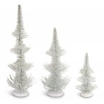 Frosted Pine Trees (Set Of 3) 12"-24.5"H Plastic