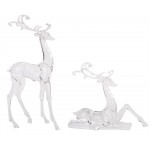 Deer Figurines (Set Of 2) 10.75"H,17.75"H Acrylic