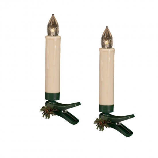 Led Clip-On Taper Candles (Set Of 24) W/Remote 4"H