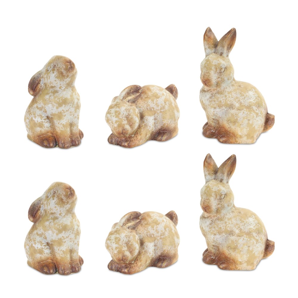 Rabbit (Set Of 6) 9"H Terracota