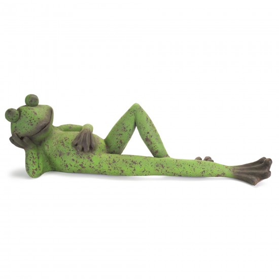 Laying Frog Figurine 38.25"L Magnesia