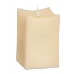 Simplux Squared Candle W/Moving Flame (Set Of 2) 3.5"Sq x 5"H